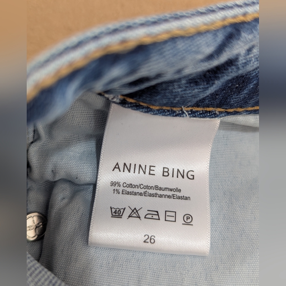 Anine Bing Roxanne Button Fly Split Hem Denim Blue Jeans Size 26 *GUC - Picture 12 of 13